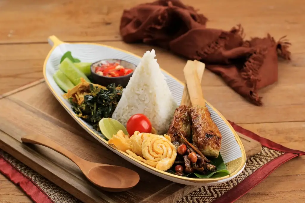 Balinese dishes arranged for a shared meal