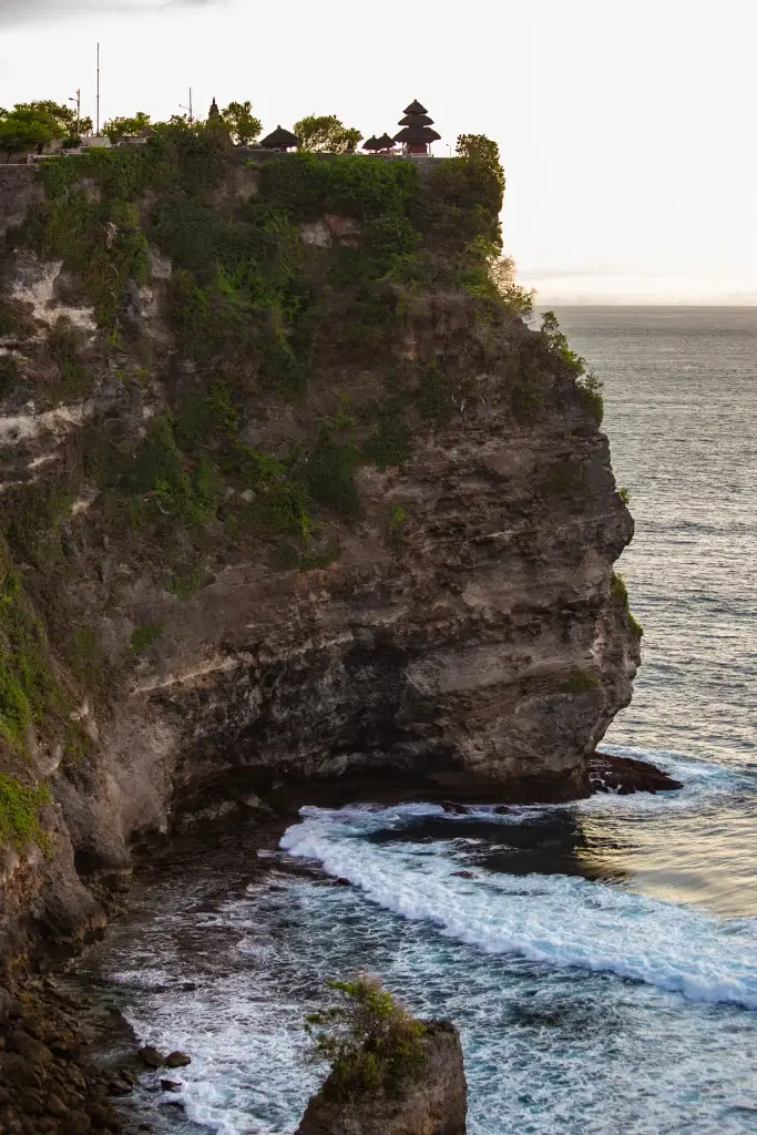 Seminyak bali spectacular view from uluwatu cliff at sunset in
